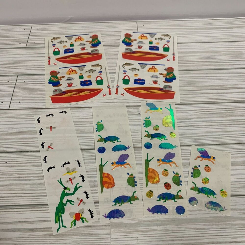 Vintage Mrs. Grossman 90's 2000's Bugs Fishing Stickers Lot